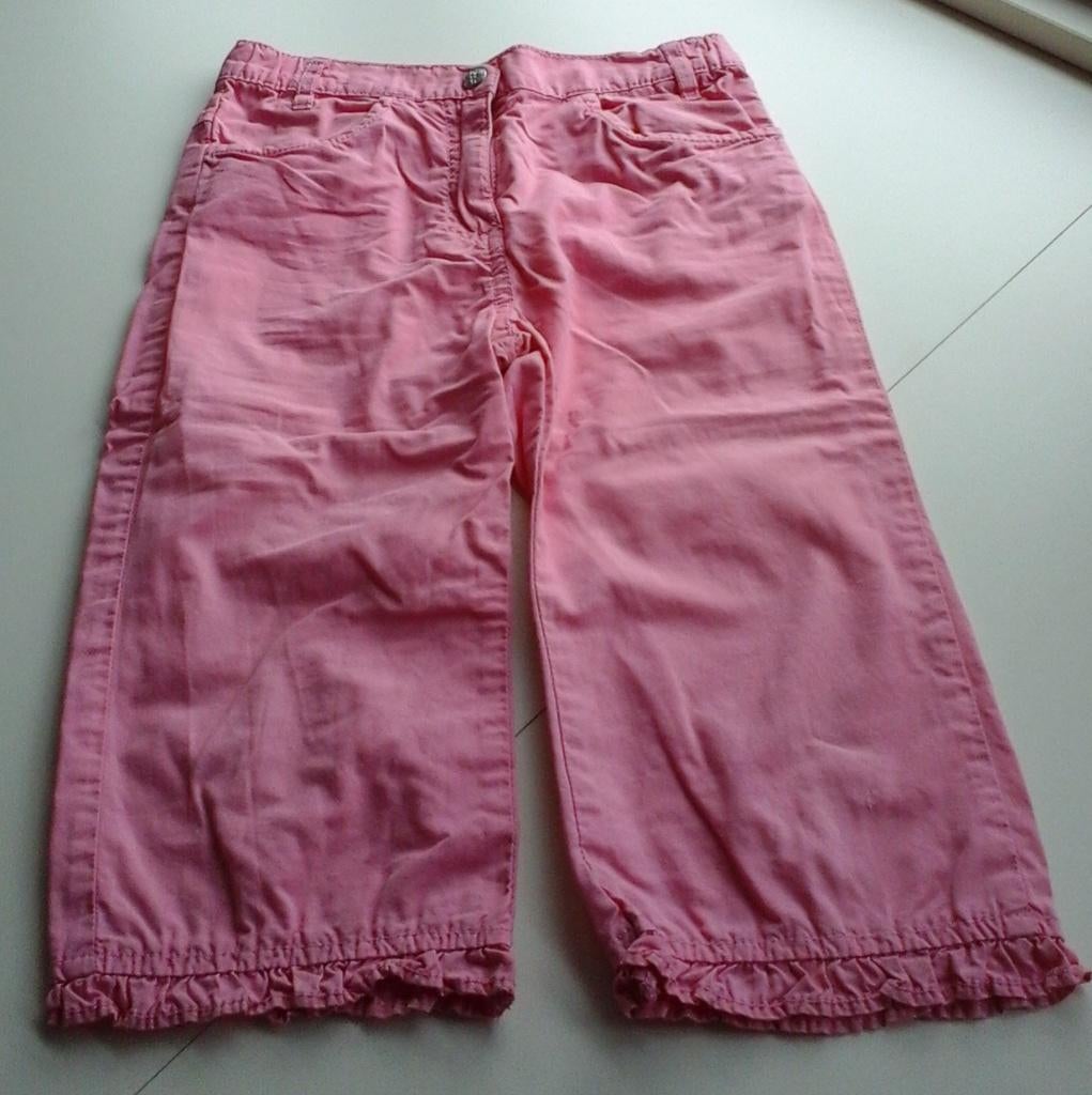 Roze zomerbroek met ruches - maat 110 (5 jaar), Ophalen, Meisje, Palomino (C&A), Zo goed als nieuw