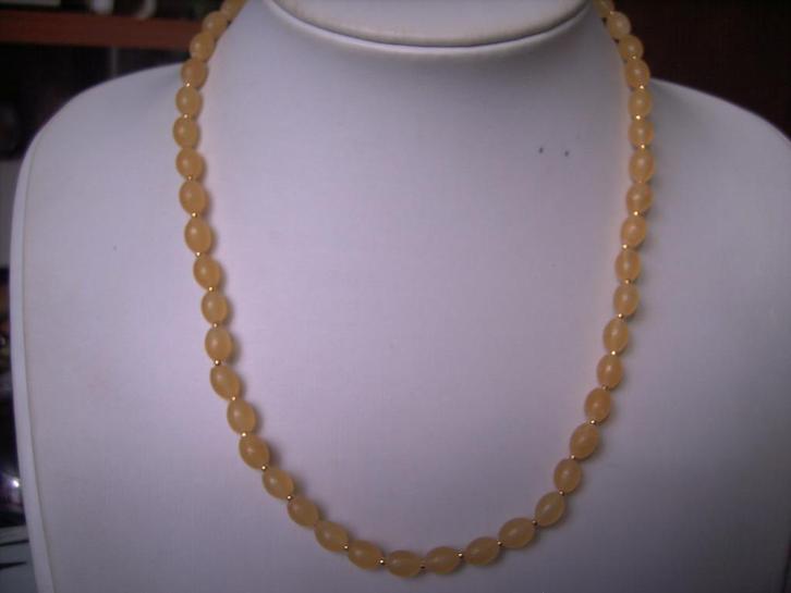 Een mooie Fijne Gele Agaat edelstenen ketting, Sieraden, Tassen en Uiterlijk, Antieke sieraden, Ketting, Overige materialen, Met edelsteen