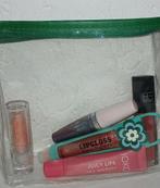 5x lipstick, lipgloss, lipbalm en make-up tasje zgan, Lippen, Verzenden, Zo goed als nieuw, Make-up