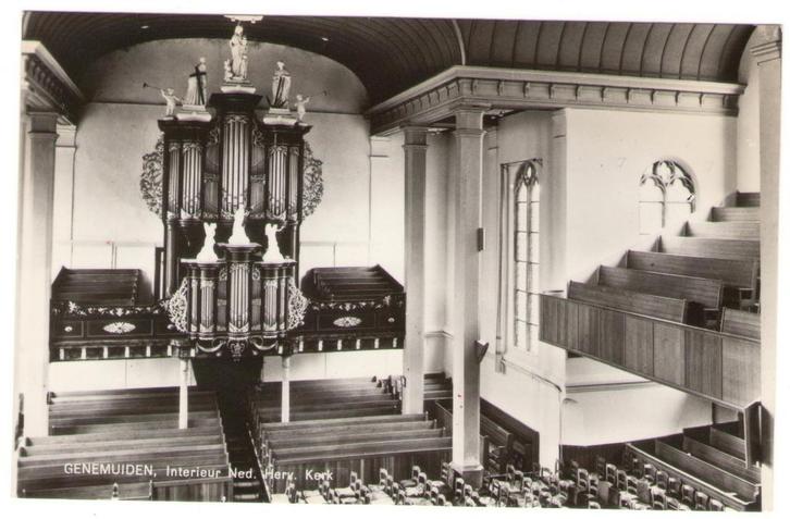 Ansichtkaart Genemuiden Interieur N.H. Kerk, Verzamelen, Ansichtkaarten | Nederland, Gelopen, Overijssel, 1960 tot 1980, Ophalen