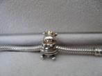 Originele Pandora Bedel  Bij met gouden kroon, Verzenden, Pandora, Zo goed als nieuw, 1 bedel