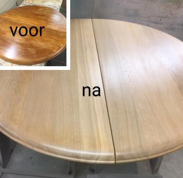 Eettafel schuren en lakken professioneel tafel salontafel  beschikbaar voor biedingen