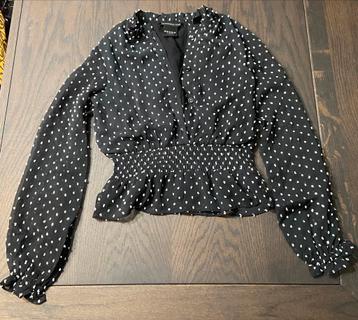 Nik&Nik Blouse Zwart Gestipt XS beschikbaar voor biedingen