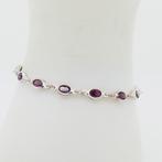 Zilveren armband met Rhodoliet, Gebruikt, Verzenden, Nvt, Met edelsteen