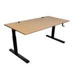 Rohde & Grahl Slingerbureau Zwart Beuken B160xD80, Ophalen of Verzenden, In hoogte verstelbaar, Gebruikt, Bureau