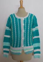 Handgemaakt groen/wit gebreid/knitwear vestje! L, Verzenden, Zo goed als nieuw, Maat 42/44 (L), Groen