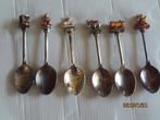 5 3-d lepeltjes circus/kermis silver plated, Ophalen of Verzenden, Gebruikt, Rvs of Chroom