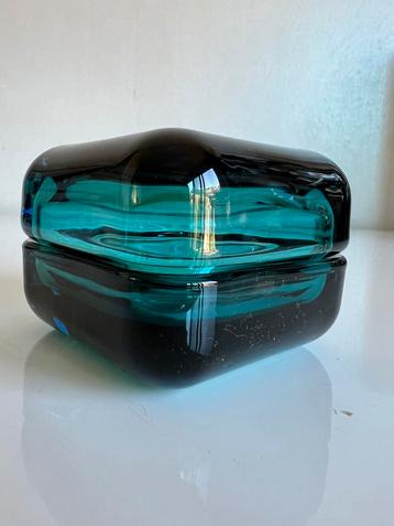 Iittala Fins Design Vitriini Dekseldoos Glas Oceaan Blauw