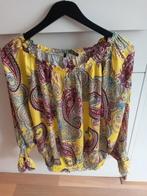 M Nw.Prachtig top geel + rood groen roze paisley zijde visc., Maat 38/40 (M), Made in Italy, Overige kleuren, Nieuw