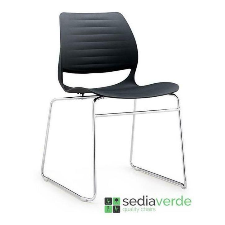 Sedia Verde Venetia Kantine Stoel Chroom Slede Frame, Huis en Inrichting, Stoelen, Ophalen of Verzenden
