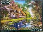 Falcon Puzzel. Waterside Cottage. 1000 stukjes, Hobby en Vrije tijd, Ophalen of Verzenden, 500 t/m 1500 stukjes, Legpuzzel, Zo goed als nieuw