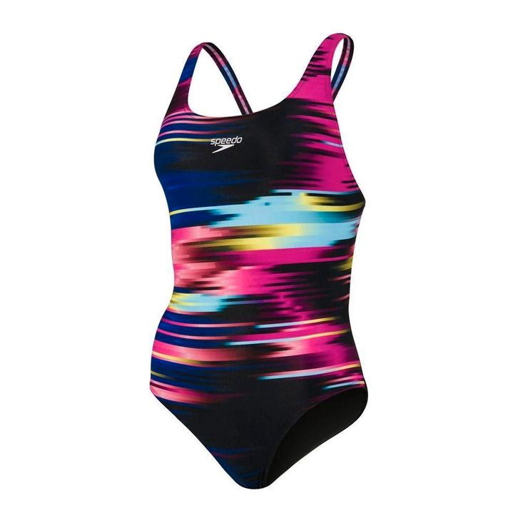 Nieuw Speedo Glitch Wave Placement Digital Powerback Badpak, Kleding | Dames, Badmode en Zwemkleding, Nieuw, Badpak, Zwart, Ophalen of Verzenden