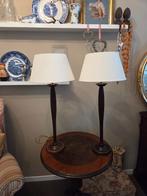 2 lampen met kap Engelse stijl houten poot, Ophalen, 50 tot 75 cm, Zo goed als nieuw, Engels, counyry, landelijk, klassiek