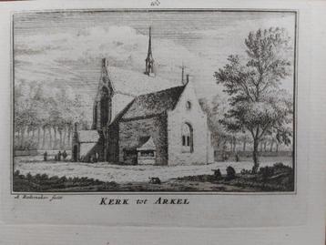 160 / Kerk Arkel in het land Gorkum Gravure van A. Rademaker beschikbaar voor biedingen