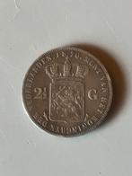 2,5 gulden knaak zilver Willem 3 koning, Postzegels en Munten, Ophalen of Verzenden