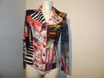 Save the Queen jasje vintage in print sier broche op kraag S