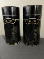 Zwart/gouden opbergblikken met Oosterse motieven - 2 stuks, Verzenden, Gebruikt, Overige, Overige merken