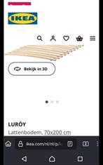Ikea Luroy 70 set bedbodems lattenbodems 2 x 70  cm 140, Ophalen, Zo goed als nieuw, 180 cm of meer, Lattenbodem