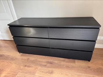 Ikea malm ladekast 6 lades zwartbruin