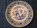 Delfts Blauw Wandbord - Dansend Paar, Antiek en Kunst, Ophalen of Verzenden