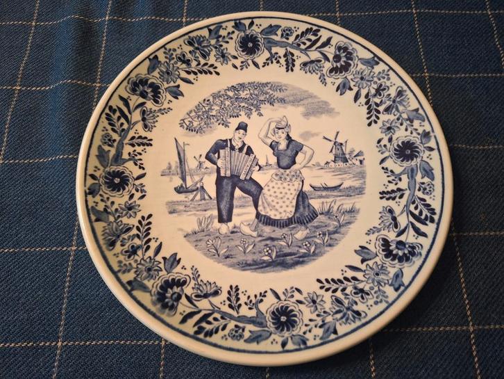 Delfts Blauw Wandbord - Dansend Paar, Antiek en Kunst, Antiek | Wandborden en Tegels, Ophalen of Verzenden