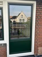 Kunststof kantel-kiepdeur + hor 210x100cm RAL6009, Doe-het-zelf en Verbouw, Deuren en Horren, Glas, 200 tot 215 cm, Ophalen, 100 tot 120 cm
