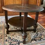 Antieke, eikenhouten ronde salontafel, diam. 71 cm, Antiek en Kunst, Ophalen
