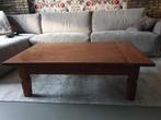 Teakhouten salontafel met 2 lades uit India. 130x80x43cm, Huis en Inrichting, Tafels | Salontafels, Ophalen, Gebruikt, 50 tot 100 cm