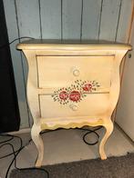 Vintage Nachtkastje met Bloemmotief, Huis en Inrichting, Ophalen, Minder dan 50 cm, Gebruikt, 1 of 2 laden