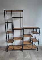 Set van 2 wandrekken TRAPPEDAL – Warm eiken/zwart – ZGAN, Ophalen, 100 tot 150 cm, 50 tot 100 cm, Zo goed als nieuw