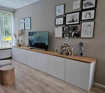 Besta tv meubel met visgraat eikenhouten blad 3.60m beschikbaar voor biedingen