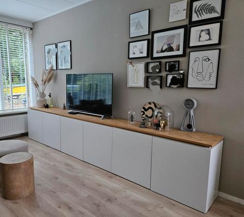 Besta tv meubel met visgraat eikenhouten blad 3.60m, Huis en Inrichting, Kasten | Dressoirs, Zo goed als nieuw, 25 tot 50 cm, Ophalen
