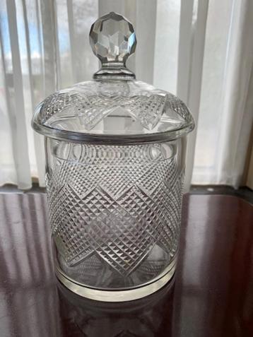 KOEKPOT/BESCHUITPOT, TAZZA/FRUITSCHAAL DIAMANT GESLEPEN beschikbaar voor biedingen