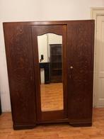 Antiek houten kast met spiegel, Antiek en Kunst, Antiek | Meubels | Kasten, Ophalen of Verzenden