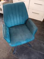 4 Draaibare Eetkamerstoelen - ZGAN, Huis en Inrichting, Stoelen, Ophalen, Metaal, Blauw, Zo goed als nieuw
