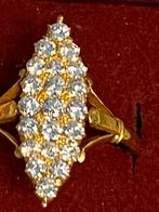 22 karaat geel gouden markies ring mt 18 1,24 crt diamant, Goud, 18 tot 19, Goud, Met edelsteen