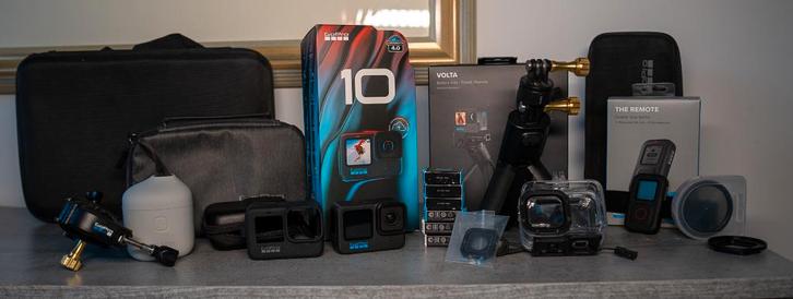 GoPro HERO10 Black complete set met zeer veel accessoires, Audio, Tv en Foto, Actiecamera's, Gebruikt, GoPro, Ophalen