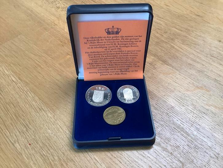 Dubbelkop Rijksdaalder Set - Juliana & Beatrix, Postzegels en Munten, Munten | Nederland, Setje, 2½ gulden, Koningin Juliana, Zilver
