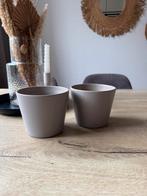 Set van 2 grijze/taupe bloempotten, Ophalen, Gebruikt, Rond, Binnen