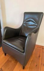 Wittmann Senta design fauteuil, donkerbruin leer., Huis en Inrichting, Fauteuils, Ophalen, Gebruikt, 50 tot 75 cm, Leer