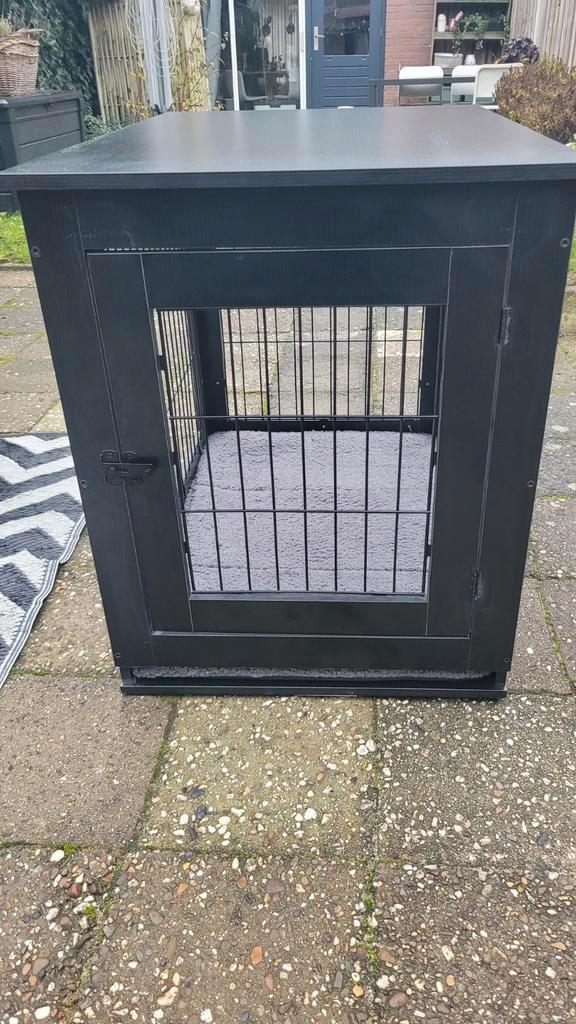 MaxxPet Houten Hondenbench voor binnen zwart 89x61x73cm, Dieren en Toebehoren, Hondenhokken, Minder dan 65 cm, 110 cm of meer