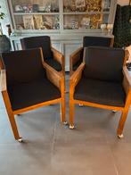 Teak Eetkamertafel stoelen 4x, Huis en Inrichting, Stoelen, Ophalen, Zo goed als nieuw, Bruin, Vier