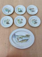 Vissen servies Limoges met goudrandje, Ophalen of Verzenden