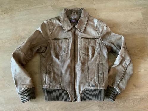 Echt leren jasje, mt 36/38/40, Kleding | Dames, Jassen | Zomer, Zo goed als nieuw, Maat 36 (S), Bruin, Ophalen of Verzenden
