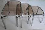 Vintage Mid-Century nesting tables / mimiset met rookglas, Ophalen