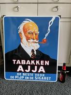 Groot emaille reclamebord tabakken AJJA, Verzamelen, Merken en Reclamevoorwerpen, Ophalen of Verzenden, Gebruikt, Reclamebord