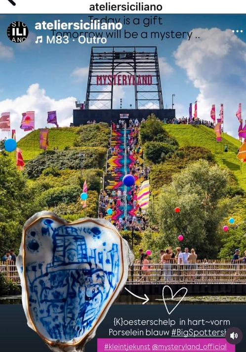 Mysteryland ~ kleintje kunst ~ porselein blauw, Huis en Inrichting, Woonaccessoires | Schilderijen, Tekeningen en Foto's, Schilderij