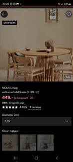 Nous living eetkamertafel Sansa 120 cm van de Wehkamp., Huis en Inrichting, Ophalen, Rond, Zo goed als nieuw, 100 tot 150 cm