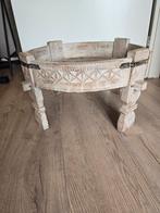 Vintage ronde whitewash chakki tafel, Huis en Inrichting, Ophalen, Minder dan 45 cm, Rond, 55 tot 75 cm