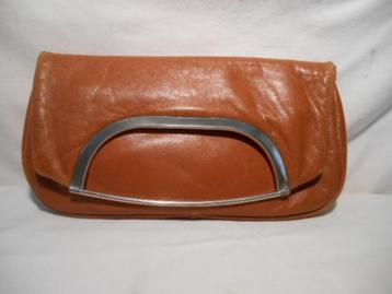 Leuke echt leren tas/ avondtasje/ CLUTCH uit de jaren '80 beschikbaar voor biedingen